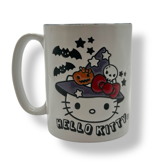 Hello Kitty Other - Sanrio Hello Kitty Mug Halloween Witch‎ Bats Skull Ceramic Coffee Cup NWT